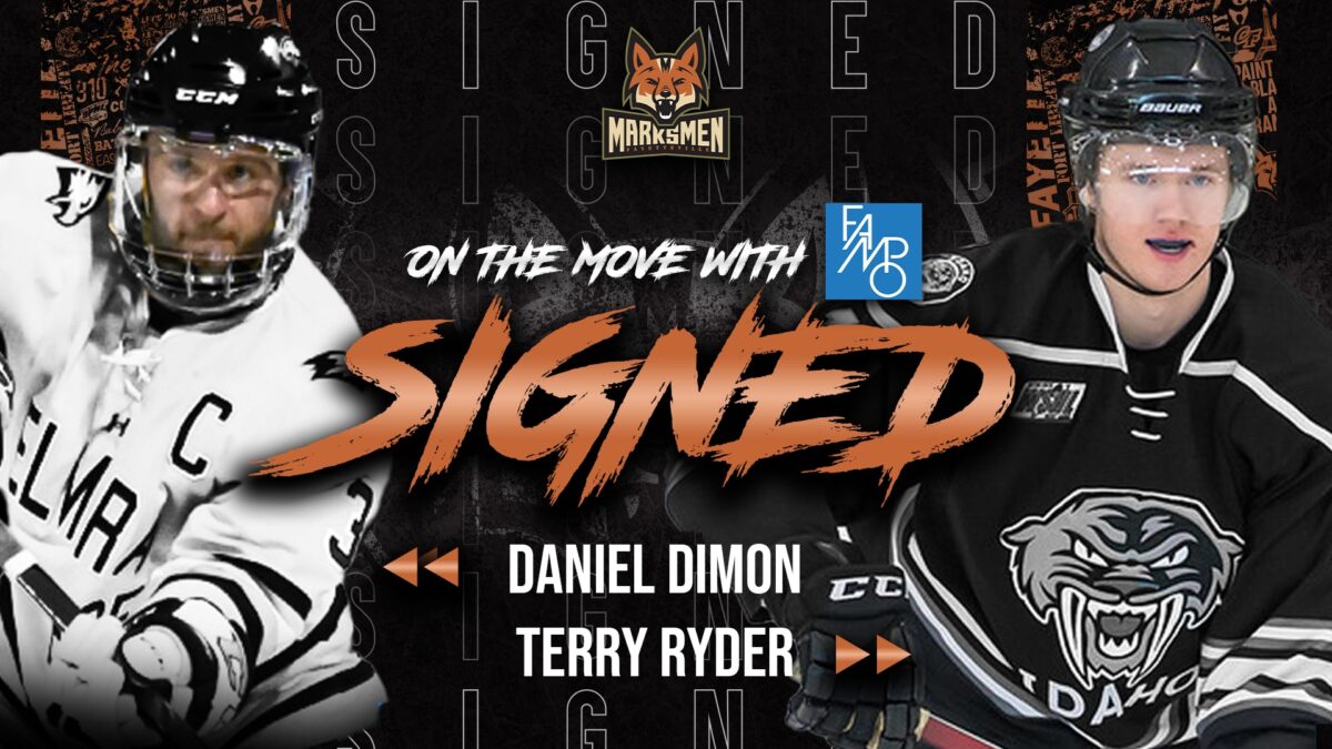 MARKSMEN ADD DEFENSEMEN DIMON AND RYDER - Fayetteville Marksmen Pro Hockey